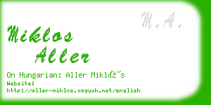miklos aller business card